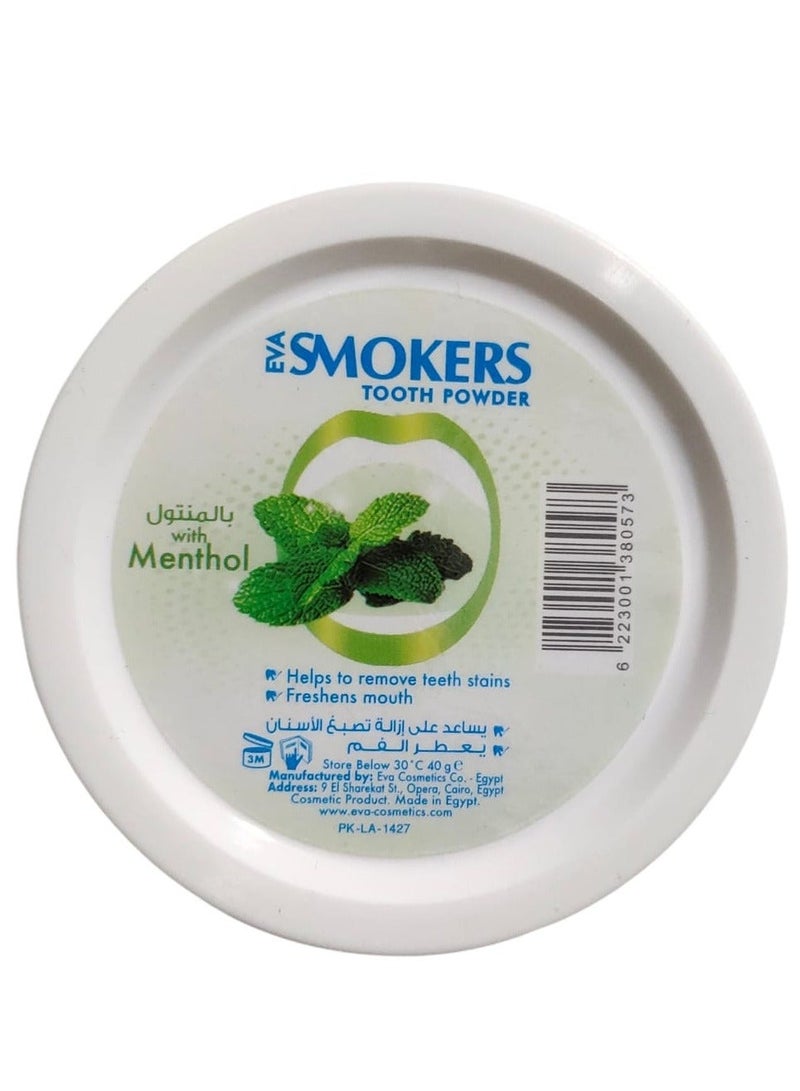 إيفا بودرة أسنان بالمنتول للمدخنين أبيض 40جم - Image 1